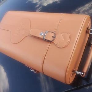 Wine Leather Double Carry Case